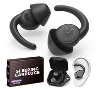 Tapones para los oídos para dormir: tapones reutilizables para dormir, bloqueo de ronquidos, conciertos, viajes, avión, 2 pares de tapones lavables de silicona suave con cancelación de ruido (negro)