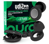 Tapones para los Oídos para Dormir Viajar Estudiar Cancelación de Ruido UdiZen -27dB Aura - 1 Par Tapones Ergonómicos Ultra Suaves Reutilizables Reducción de Ruido SNR 27dB Color Negro con Estuche