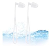 Tapones para los oídos para natación, tapones de silicona para los oídos, accesorios de natación, impermeables, reutilizables, protección auditiva, 1 par con cordón para ducha, piscina, buceo, surf