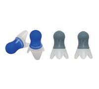 Tapones para los oídos que reducen la presión, tapones para los oídos que reducen el ruido, accesorios de viaje, protección auditiva de silicona, tapones para los oídos de vuelo (azul + gris-niño)