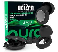 Tapones para los Oídos Reducción de Ruido para Viajar Dormir Estudiar -27dB UdiZen Aura - 1 Par Tapones Ergonómicos Ultra Suaves Reutilizables Cancelación de Ruido SNR 27dB Color Negro con Estuche