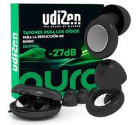 Tapones para los Oídos Reducción de Ruido para Viajar Dormir Estudiar -27dB UdiZen Aura - 1 Par Tapones Reutilizables Ultra Suaves Ergonómicos Cancelación de Ruido SNR 27dB Color Negro con Estuche