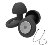 Tapones para los oídos, tapones para los oídos con cancelación de ruido, tapón de silicona reutilizable, 4 tamaños XS/S/M/L, cordón antipérdida y funda de transporte, para reducción de ruido, sueño,