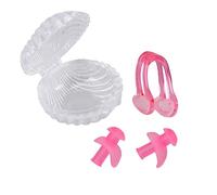 Tapones para Natación y Clip Nasal de Silicona, Impermeables para Piscina | Set Rosa de Silicona para Nadadores y Aprendices, Uso en Ducha y Piscina, Protección de Oídos y Nariz