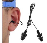 Tapones para oídos con cable de natación, tapones para oídos de silicona suave de 3 para accesorios de deportes acuáticos(Negro) Deportes Acuáticos Artículos De Natación