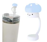 Tapones para popote, tapones de paja con forma de hongo, de puntas de dibujos animados, regalo de silicona para niños