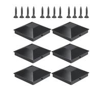Tapones para postes de valla, 10 x 10 cm, cubierta impermeable - Seis piezas de madera para exteriores | para senderos de jardín, caseta de jardín, terraza, jardín delantero, puerta de casa