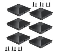 Tapones para postes de valla, 6 piezas tapas para postes piramidales, remates para postes de valla, CuiCanfla tapas para postes de 4x4, postes de madera, cubiertas, vallas, pasillos (negro)