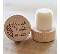 Tapones personalizados para botellas de vino de madera grabados con láser, tapón de corcho para recuerdos de boda, fiesta para invitados (30 unidades)