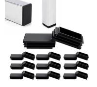 Tapones rectangulares para patas de sillas de muebles de 60 x 25 mm, para tubos de metal, sillas, sofás, mesas, estantes, 20 unidades