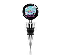 Tapones reutilizables para botellas de vino con el texto "Mi primer viaje en avión", ideales para fiestas y bodas.