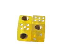 Tapones Rueda Coche 4 Tapas De Válvula Neumático Dados Colores | Cubiertas universales for vástagos de ruedas for automóviles(Transparent yellow)