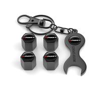 Tapones Rueda Coche con Anillo de Sellado para BMW M3 Touring (G81) 2022 2023, AntirroboTapones para Válvulas de Neumáticos con Llavero