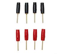 Tapones tipo banana tipo aguja de 2 mm para altavoces, cobre 4N sin oxígeno con contactos chapados en oro de 24 quilates, diámetro interior de 3,5 mm, rojo y negro, juego de 8