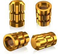 Tapones Valvula Coche para Land Rover Range, Neumaticos Rueda Cubiertas Metalicos Aluminio Antirrobo con Junta Torica Resistente Corrosion,L-Gold/C