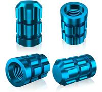 Tapones Valvula Coche para Land Rover Range Rover Sport, Neumaticos Rueda Cubiertas Metalicos Aluminio Antirrobo con Junta Torica Resistente Corrosion,L-Blue/B