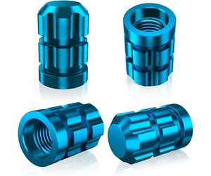 Tapones Valvula Coche para Land Rover Range Rover Sport, Neumaticos Rueda Cubiertas Metalicos Aluminio Antirrobo con Junta Torica Resistente Corrosion,L-Blue/B