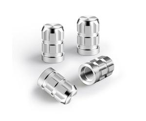 Tapones Valvula Coche para Subaru Forester 2019-2023 2024, Neumaticos Rueda Cubiertas Metalicos Aluminio Antirrobo con Junta Torica Resistente Corrosion,Normal-Silver