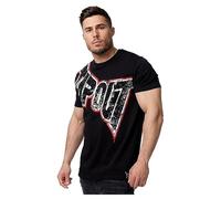 Tapout Bernardino Camiseta, Negro, Crudo, Rojo, XL para Hombre