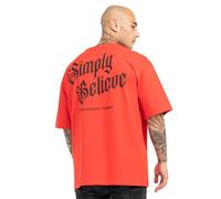 Tapout Camiseta para Hombre Simply Believe, Rojo, Negro, L