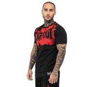 Tapout Camiseta Splashed para Hombre, Negro/Rojo, XL
