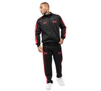 Tapout Chándal para hombre PUNKASS TRACK ajuste normal, negro/rojo, S