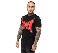 Tapout Logo tee Camiseta, Negro/Rojo, XXL Hombres