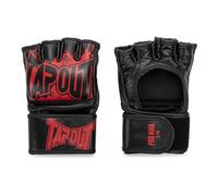 Tapout MMA 960005 Pro Fight - Guantes de Piel (1 par), Color Negro y Rojo