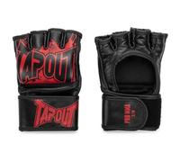 Tapout MMA 960005 Pro Fight - Guantes de Piel (1 par), Color Negro y Rojo