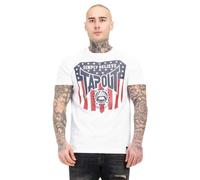 Tapout Tapericano Camiseta, Blanco, Azul Marino Oscuro, Rojo Oscuro, L Hombres