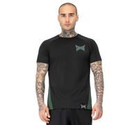 Tapout Training tee Camiseta, Negro/Verde, L Hombres