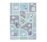 Tappeti Design Alfombra Infantil Crawl Mat Ambulancia casa pequeña Carretera, | Antifrío y Antideslizante | Educativo Sensorial | Lavable y no tóxico con-100x160cm