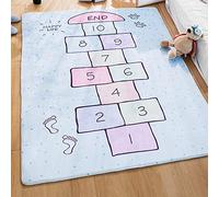 Tappeti Design Alfombra Infantil Crawl Mat rayuela Azul, | Antifrío y Antideslizante | Educativo Sensorial | Lavable y no tóxico con-100x160cm