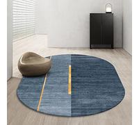 Tappeti Design Alfombra Patrón de Adorno, Alfombra de Pelo Corto, Azul de Moda y Simple, para Sala de Estar, Dormitorio, guardería-90x180cm