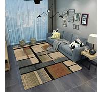 Tappeti Design Alfombras Pelo Corto Antideslizantes 150 X 150 CM Cuadrado de Bloque Multicolor de Estilo Europeo Habitacion Diseño Moderna decoración de Salas Estar Dormitorios 150 * 150cm