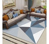 Tappeti Design Alfombras Salon Grandes 130 X 160 CMtriangulo Azul Gris Blanco Alfombra salón, Dormitorio, Comedor, habitación Infantil 130x160cm