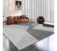 Tappeti Design Home Art Alfombra de salón Dorado geom茅trico Gris Moderno, para Sala de Estar Sala de Juegos Dormitorio Pelota Bebé Bebé Gateando-200 * 300cm
