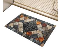 Tappeti Retrò Per Soggiorno, Tappeti Bagno Lavabili, Tappeto Antiscivolo Lavabile 50x80 Cm Quadrato Balcone Camera Da Bagno Cucina | Tappeto Anni 70 Antisdrucciolo Lavabile In Lavatrice Quad