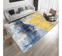 Tappeti Tappeto per il soggiorno Semplice pittura ad olio astratta blu giallo grigio Antiscivolo XXL Extra Grande Medio Home Decor Tappeto per pavimento