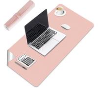 Tappetino da Scrivania, 60x30 Cm, in Pelle Blu, Antiscivolo e Impermeabile