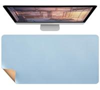 Tappetino da scrivania bifacciale in pelle e sughero, Tappetino per mouse grande, impermeabile e antimacchia, Sottomano da scrivania multiuso per computer e ufficio casa(Blue,60x35cm)