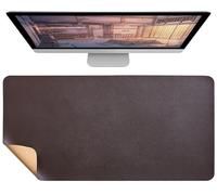 Tappetino da scrivania bifacciale in pelle e sughero, Tappetino per mouse grande, impermeabile e antimacchia, Sottomano da scrivania multiuso per computer e ufficio casa(Brown,120x60cm)