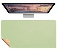 Tappetino da scrivania bifacciale in pelle e sughero, Tappetino per mouse grande, impermeabile e antimacchia, Sottomano da scrivania multiuso per computer e ufficio casa(LightGreen,60x35cm)