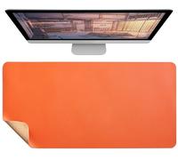 Tappetino da scrivania bifacciale in pelle e sughero, Tappetino per mouse grande, impermeabile e antimacchia, Sottomano da scrivania multiuso per computer e ufficio casa(Orange,60x35cm)