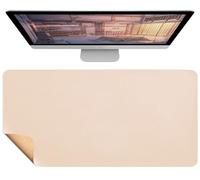 Tappetino da scrivania bifacciale in pelle e sughero, Tappetino per mouse grande, impermeabile e antimacchia, Sottomano da scrivania multiuso per computer e ufficio casa(Khaki,80x40cm)