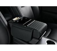 Tappetino Portaoggetti per Bracciolo Auto, Copertura per Console Centrale Auto In Fibra Di Pelle, Accessori per La Copertura del Sedile Auto, Protezione Degli Interni(BlackA/34 * 19.5 * 7cm)