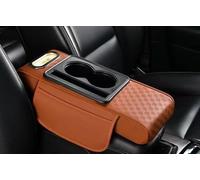 Tappetino Portaoggetti per Bracciolo Auto, Copertura per Console Centrale Auto In Fibra Di Pelle, Accessori per La Copertura del Sedile Auto, Protezione Degli Interni(Yellow/33 * 16.5 * 7cm)