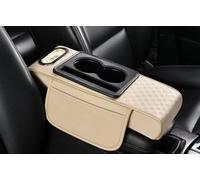 Tappetino Portaoggetti per Bracciolo Auto, Copertura per Console Centrale Auto In Fibra Di Pelle, Accessori per La Copertura del Sedile Auto, Protezione Degli Interni(WhiteB/33 * 16.5 * 7cm)