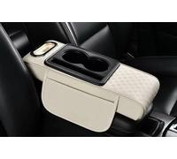 Tappetino Portaoggetti per Bracciolo Auto, Copertura per Console Centrale Auto In Fibra Di Pelle, Accessori per La Copertura del Sedile Auto, Protezione Degli Interni(WhiteA/33 * 16.5 * 7cm)