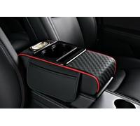 Tappetino Portaoggetti per Bracciolo Auto, Copertura per Console Centrale Auto In Fibra Di Pelle, Accessori per La Copertura del Sedile Auto, Protezione Degli Interni(BlackB/34 * 19.5 * 7cm)